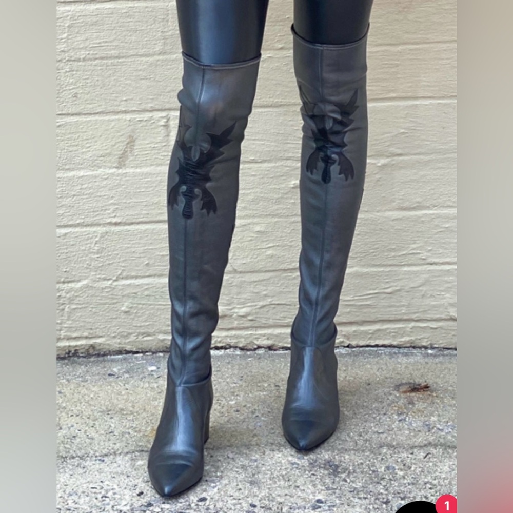 CHANEL Black Over-the-Knee Boots Sleek Design